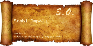 Stahl Ompoly névjegykártya